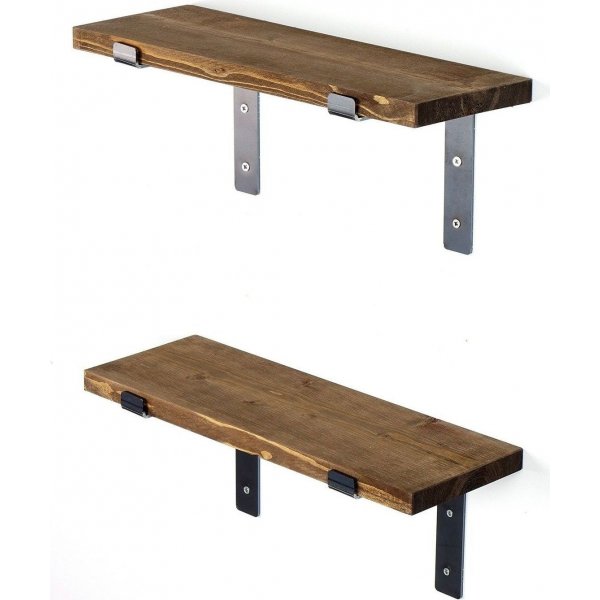 Lamba wandplank 3 - Zwart/walnoot Lamba wandplank 3 - Zwart/walnoot