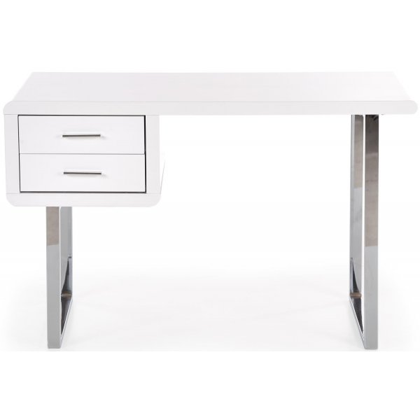 Bureau Fernanda 120x55 cm - Blanc (Haute brillance) / chrome Bureau Fernanda 120x55 cm - Blanc (Haute brillance) / chrome