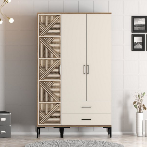 Armoire Kumsal 7 Noyer/crème Armoire Kumsal 7 Noyer/crème
