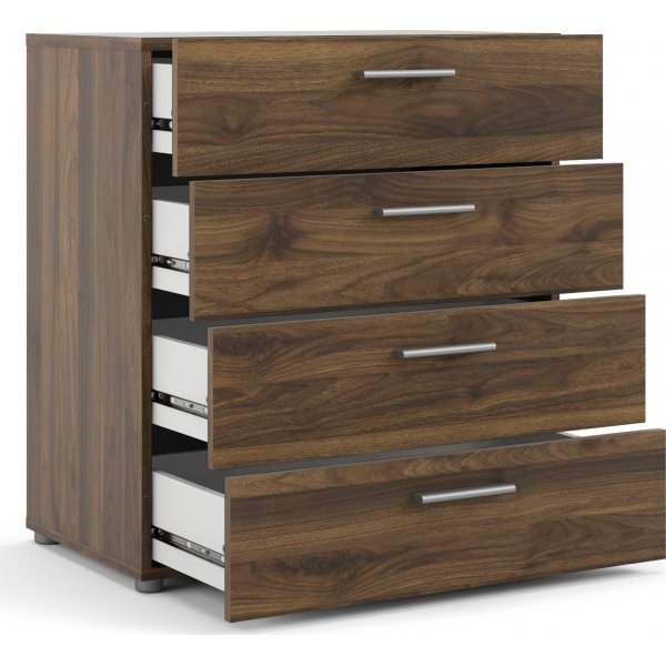 Commode large Pepe avec 4 tiroirs - Noyer Commode large Pepe avec 4 tiroirs - Noyer