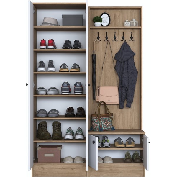 Mendy hallmbel 120 cm - Valnt/vit