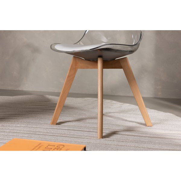 Edvin matstol - Vit/björk Edvin matstol - Vit/björk