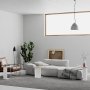 Mund satsbord 51 x 13 cm - Vit/ek/ljus mocka