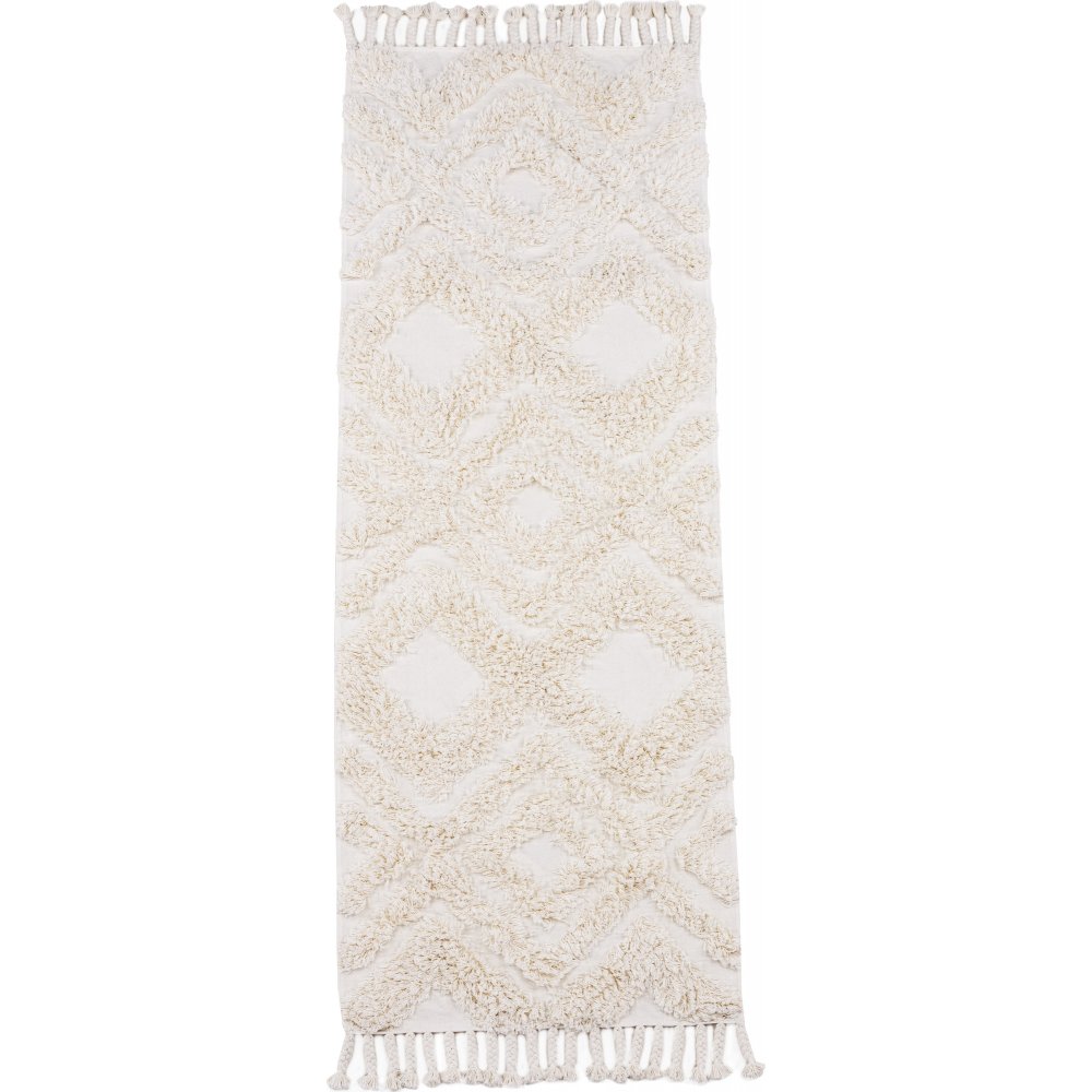 Kleva bomullsmatta 200 x 70 cm - Vit