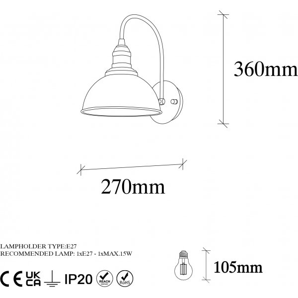 Varzan vägglampa - Svart Varzan vägglampa - Svart