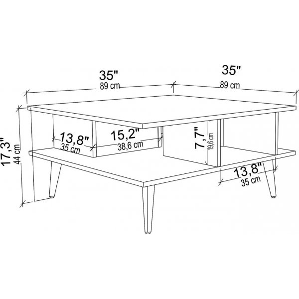 Table basse Akya 89 x 89 cm - Blanc Table basse Akya 89 x 89 cm - Blanc