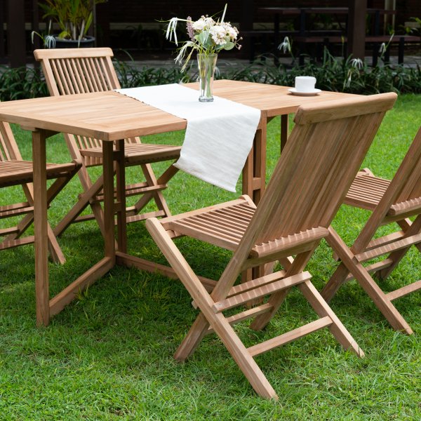 Saltö utematgrupp klaffbord med 4 st matstolar - Teak Saltö utematgrupp klaffbord med 4 st matstolar - Teak
