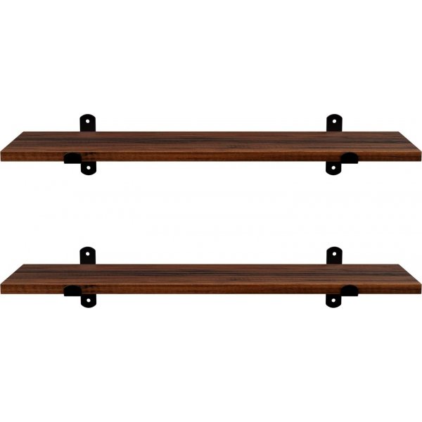 Zijwandplank, set van 2 - Bruin/zwart