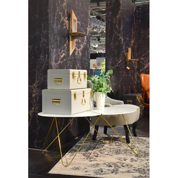 Matteus vintage Koffert set - Vit / Mässing + Textilrengöring för möbler Matteus vintage Koffert set - Vit / Mässing + Textilrengöring för möbler