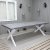 Oxford matbord 220x100 cm - Vit/gr + Textilrengring fr mbler