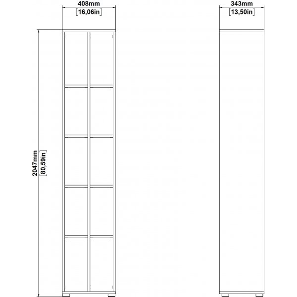 Sign bokhylla med avgränsare - Mattgrå/hickory Sign bokhylla med avgränsare - Mattgrå/hickory