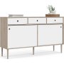Rome dressoir met 2 schuifdeuren en 3 laden - Hickory/wit