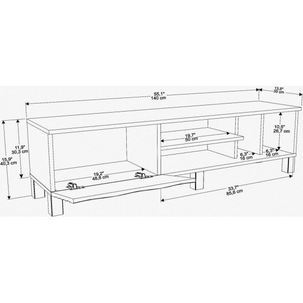 Banc multimédia Olyo - Chêne saphir/blanc Banc multimédia Olyo - Chêne saphir/blanc