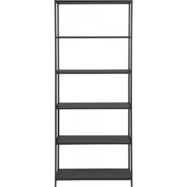 Seaford bokhylla 77x185 cm - Ask/svart Seaford bokhylla 77x185 cm - Ask/svart