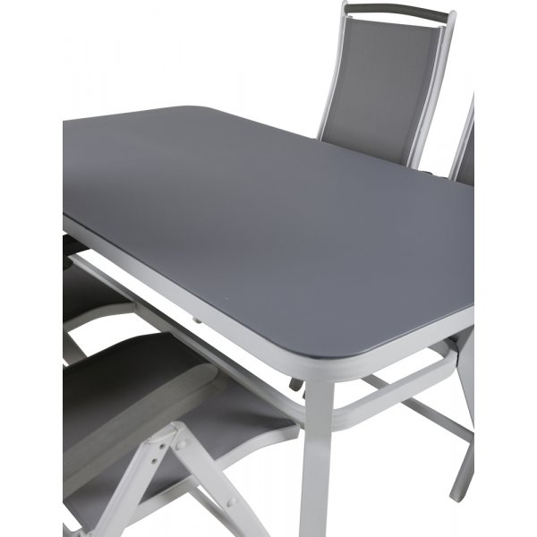 Ensemble de salle  manger d'extrieur Virya avec 4 chaises Albany - Gris/Blanc