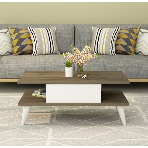 Table basse Beta - Noyer/blanc Table basse Beta - Noyer/blanc