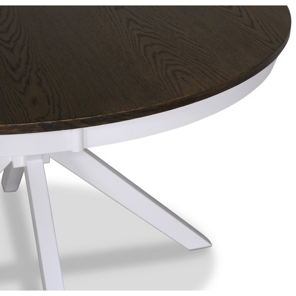 Bord Ø120 cm brun toppskiva med vita ben - Skagen Bord Ø120 cm brun toppskiva med vita ben - Skagen