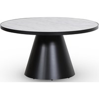 Zero soffbord runt Ø85 cm - Svart / Vit marmor Zero soffbord runt Ø85 cm - Svart / Vit marmor