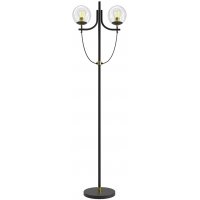 Glaslykta golvlampa - Mässing / Klarglas / Svart Glaslykta golvlampa - Mässing / Klarglas / Svart