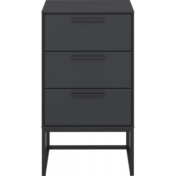 Slimline nachtkastje 3 - Grijs/zwart