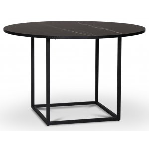 Table  manger ronde Sintorp 115 cm - Marbre noir (Stratifi exclusif) + Pieds de meubles