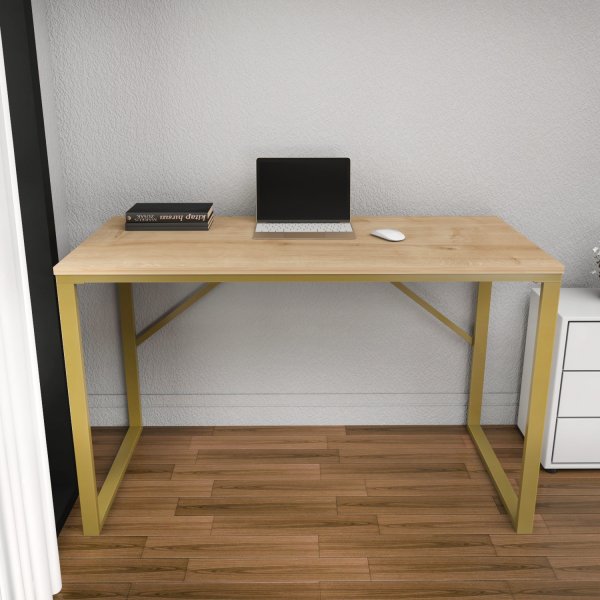 Layton skrivbord 120 x 60 cm - Guld/ek