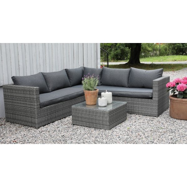 Miami utegrupp med bord - Gr konstrotting + Flckborttagare fr mbler