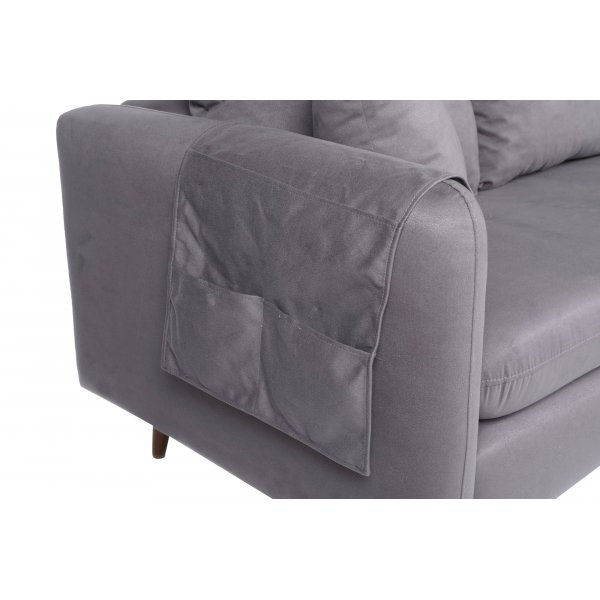Canap divan droit Sofia - Gris