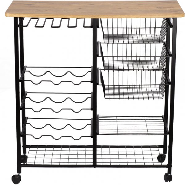 Etagère de cuisine Laney - Pin/noir Etagère de cuisine Laney - Pin/noir