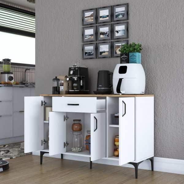 Buffet Jericho 136 - Blanc/noyer