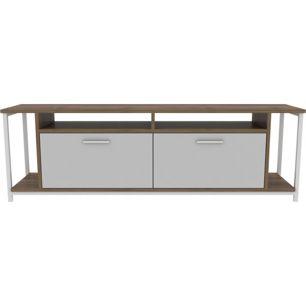 Banc multimdia Omar - Blanc/noyer