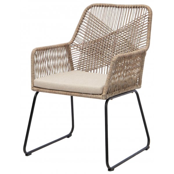 Matstol f�r utomhus - Karmstol beige / Sand - Vera
