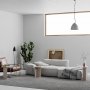 Mund satsbord 51 x 13 cm - Ljus mocka/ek/vit