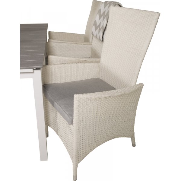 Levels utematgrupp med 6 st Padova stolar - Gr/Vit