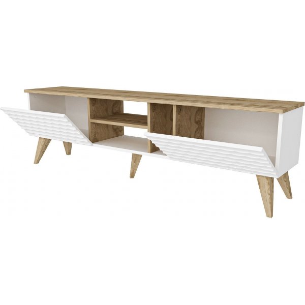 Banc multimdia Egg - Blanc/noyer