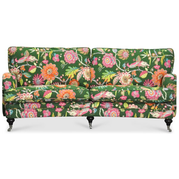 Savoy 3-sits sv�ngd soffa med blommigt tyg - Havanna Gr�n