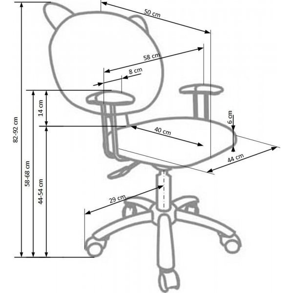 Triple bureaustoel - Geel Triple bureaustoel - Geel