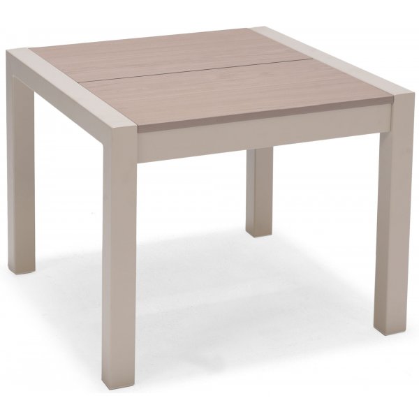 Urbanite cafgroep met tafel 51 x 51 cm en 2 stapelbare eetkamerstoelen - Beige