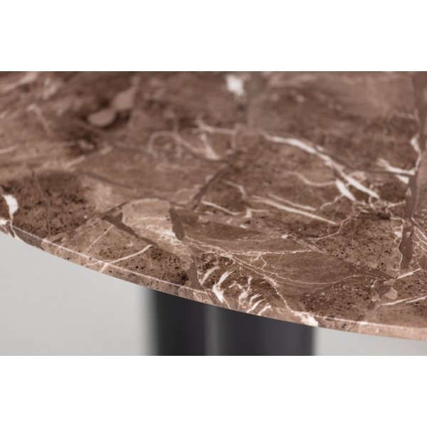 Table à manger en pierre de mer Ø106 cm - Marron/noir Table à manger en pierre de mer Ø106 cm - Marron/noir