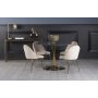 Plaza matgrupp, marmorbord med 4 st Plaza sammetsstolar - Beige/Gr/Mssing