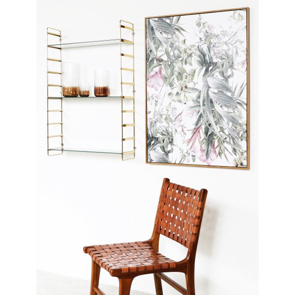 Stream v�gghylla m�ssing / svart glasmarmor