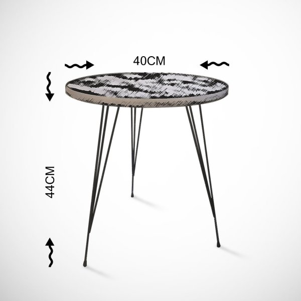 Table d\\\'appoint Sandalf 40 x 40 cm - Noir/blanc Table d\\\'appoint Sandalf 40 x 40 cm - Noir/blanc