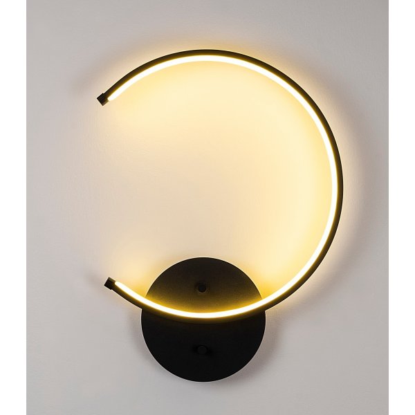 Luno wandlamp - Zwart