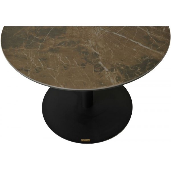 Table d'appoint Pandora 60 cm - Cramique marron/imitation marbre