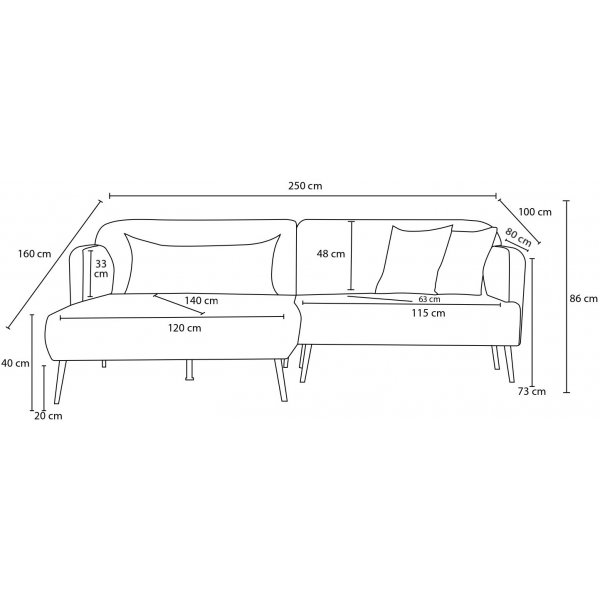 Canapé-lit Revos gauche - Gris Canapé-lit Revos gauche - Gris