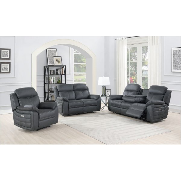 Canap relax lectrique 2 places Teddy - Gris