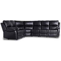 Enjoy Chicago recliner-hörnsoffa - 6-sits (el) i svart konstläder Enjoy Chicago recliner-hörnsoffa - 6-sits (el) i svart konstläder