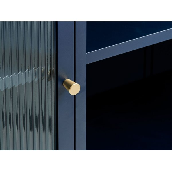 Buffet Dobb en mtal bleu fonc avec portes vitres