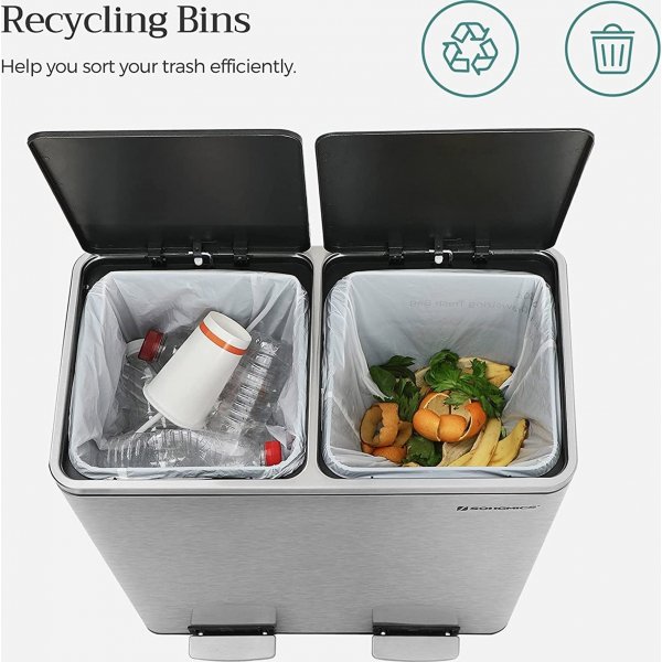 Poubelle Daloa 60 l - Argent Poubelle Daloa 60 l - Argent