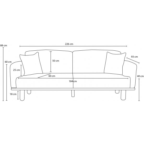 Reims 3-sits soffa - Antracit Reims 3-sits soffa - Antracit